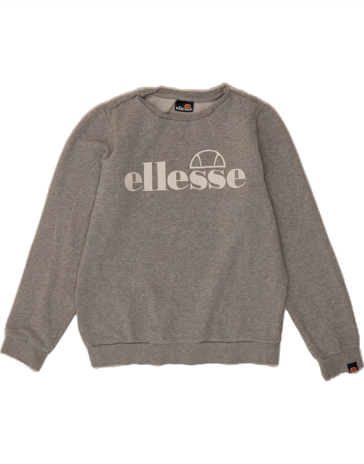 ELLESSE Womens Graphic Sweatshirt Jumper UK 8 Small Grey Cotton Vintage Ellesse and Second-Hand Ellesse from Messina Hembry 