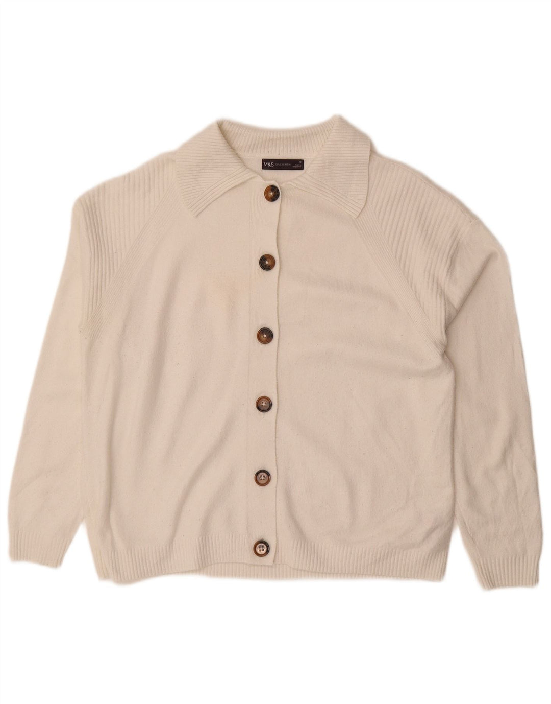 Sweter damski Marks & Spencer o luźnym kroju, UK 14, średni biały