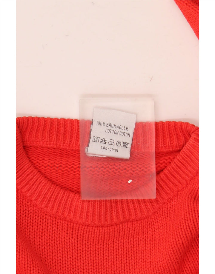Męski sweter Puma z okrągłym dekoltem, mały, czerwony, bawełniany