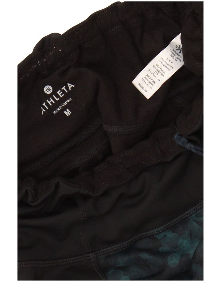 Legginsy damskie ATHLETA UK 12, średni czarny, poliester w kwiaty