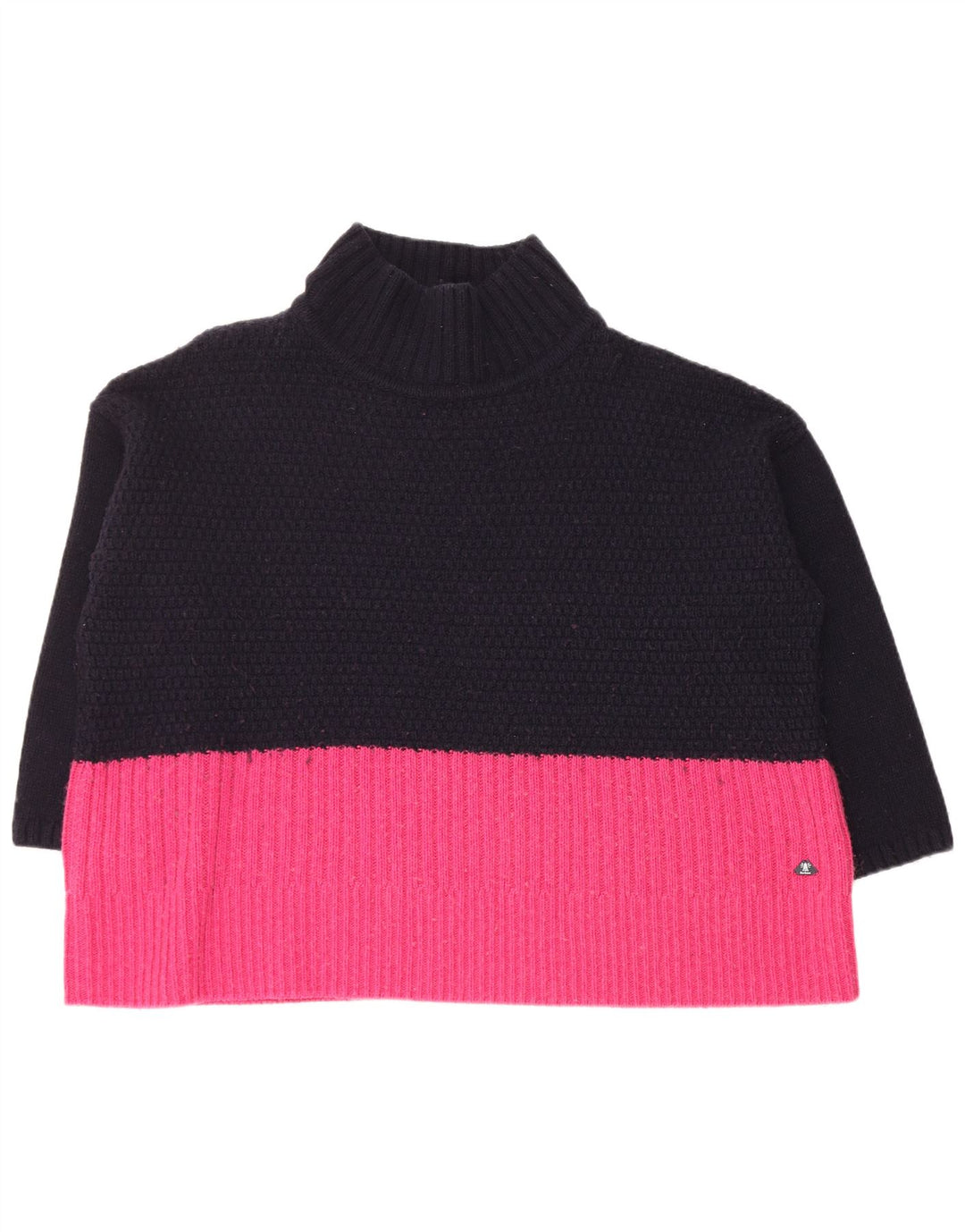 Damski sweter z golfem BARBOUR UK 18 XL, granatowy, blok kolorów