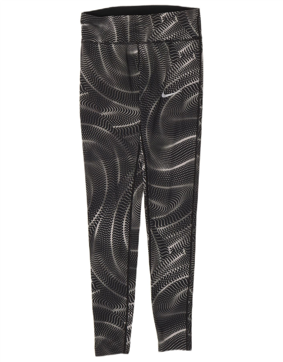 Damskie legginsy Nike Dri Fit UK 6 XS, czarny, geometryczny poliester