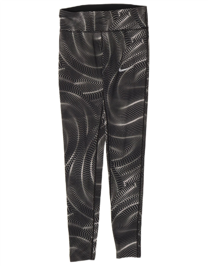 Damskie legginsy Nike Dri Fit UK 6 XS, czarny, geometryczny poliester