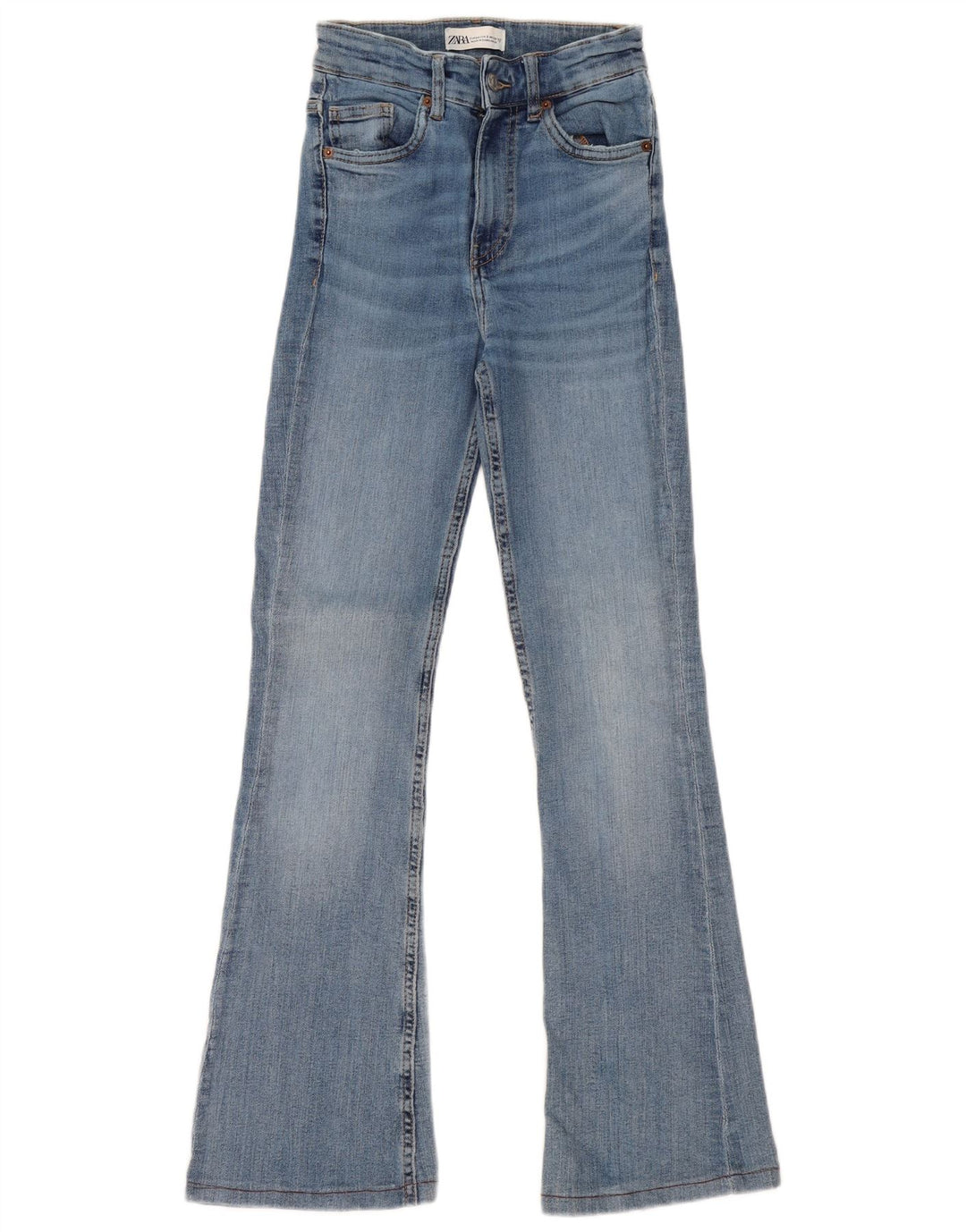 Damskie jeansy rozkloszowane Zara EU 34 2XS W24 L31 Niebieskie