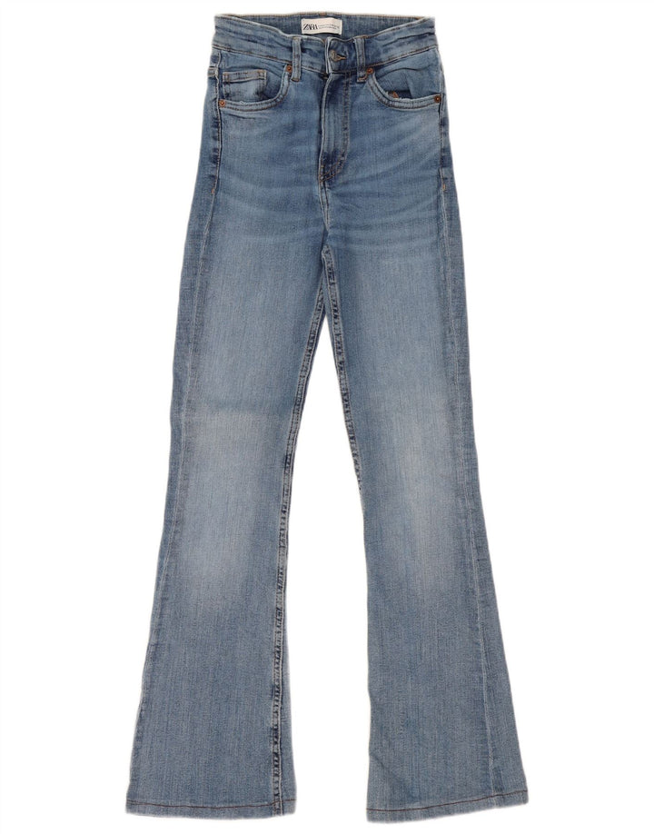 Damskie jeansy rozkloszowane Zara EU 34 2XS W24 L31 Niebieskie