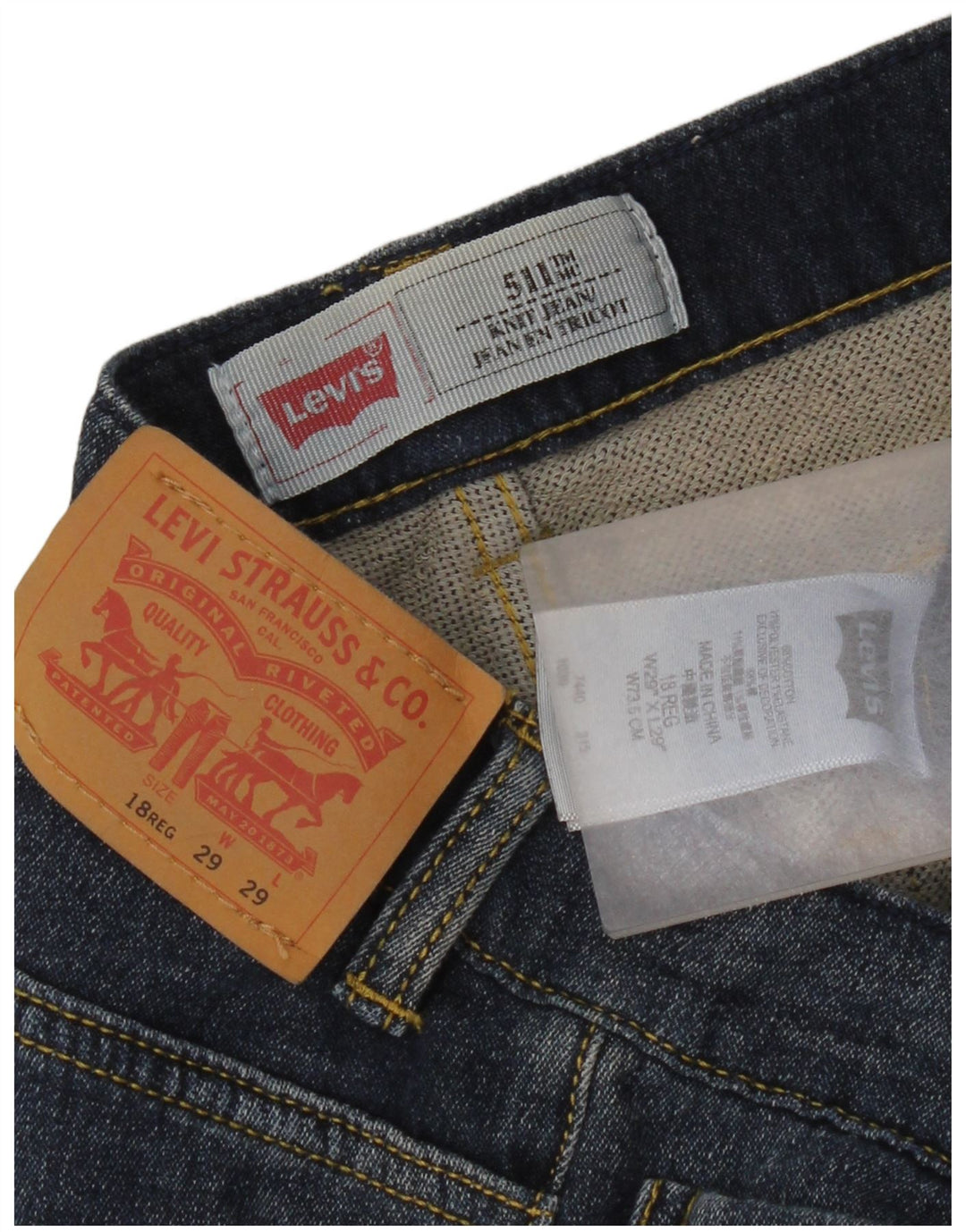 Levi's Boys 511 Slim Jeans 15-16 lat W29 L29 Niebieska bawełna