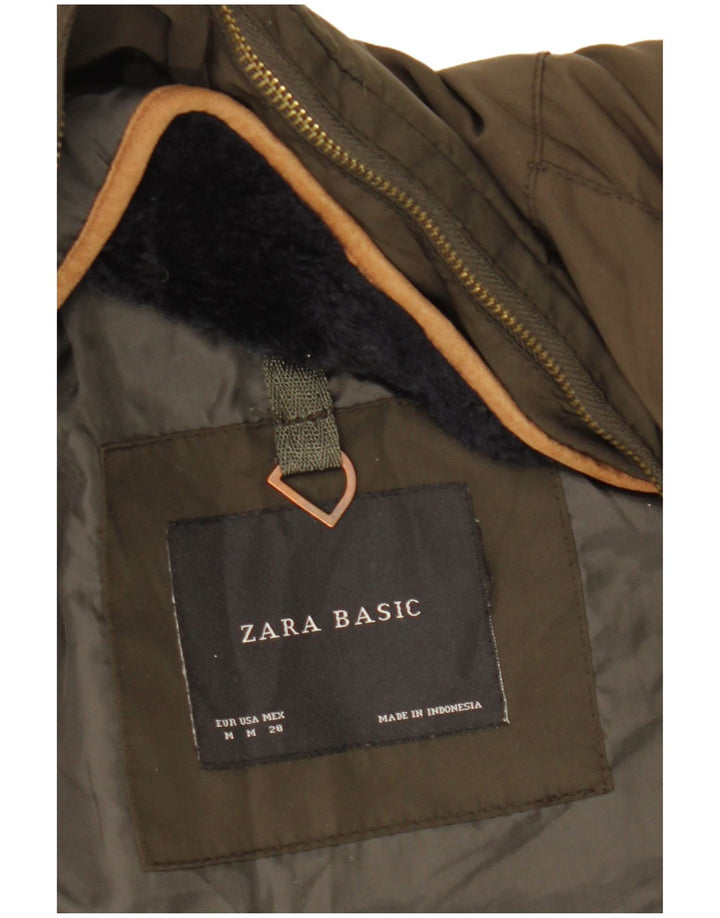 Damska ocieplana kurtka z kapturem Zara UK 14, średni khaki