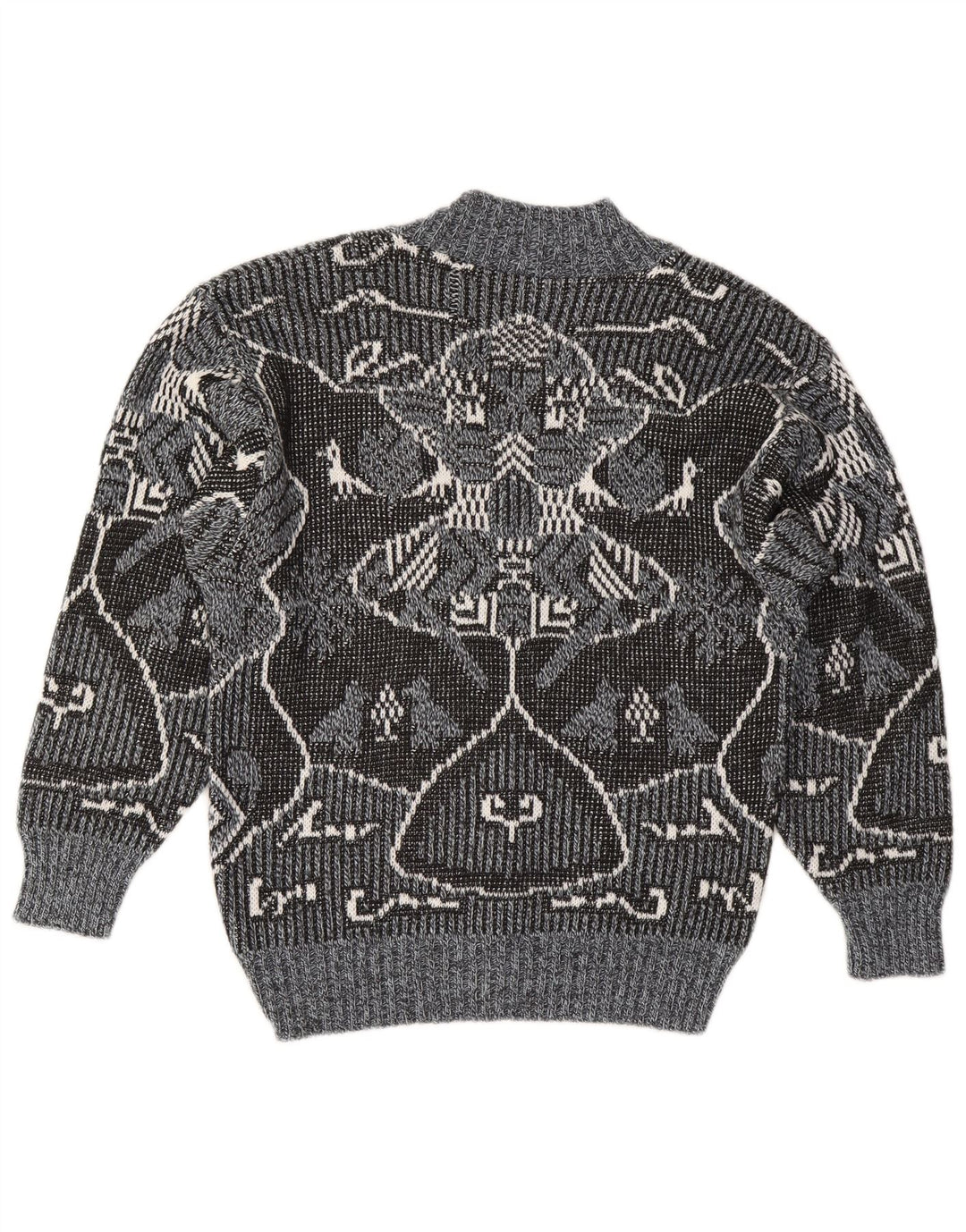 Sweter damski w stylu vintage z dekoltem w szpic IT 48 XL Szary Fair Isle, poliakryl