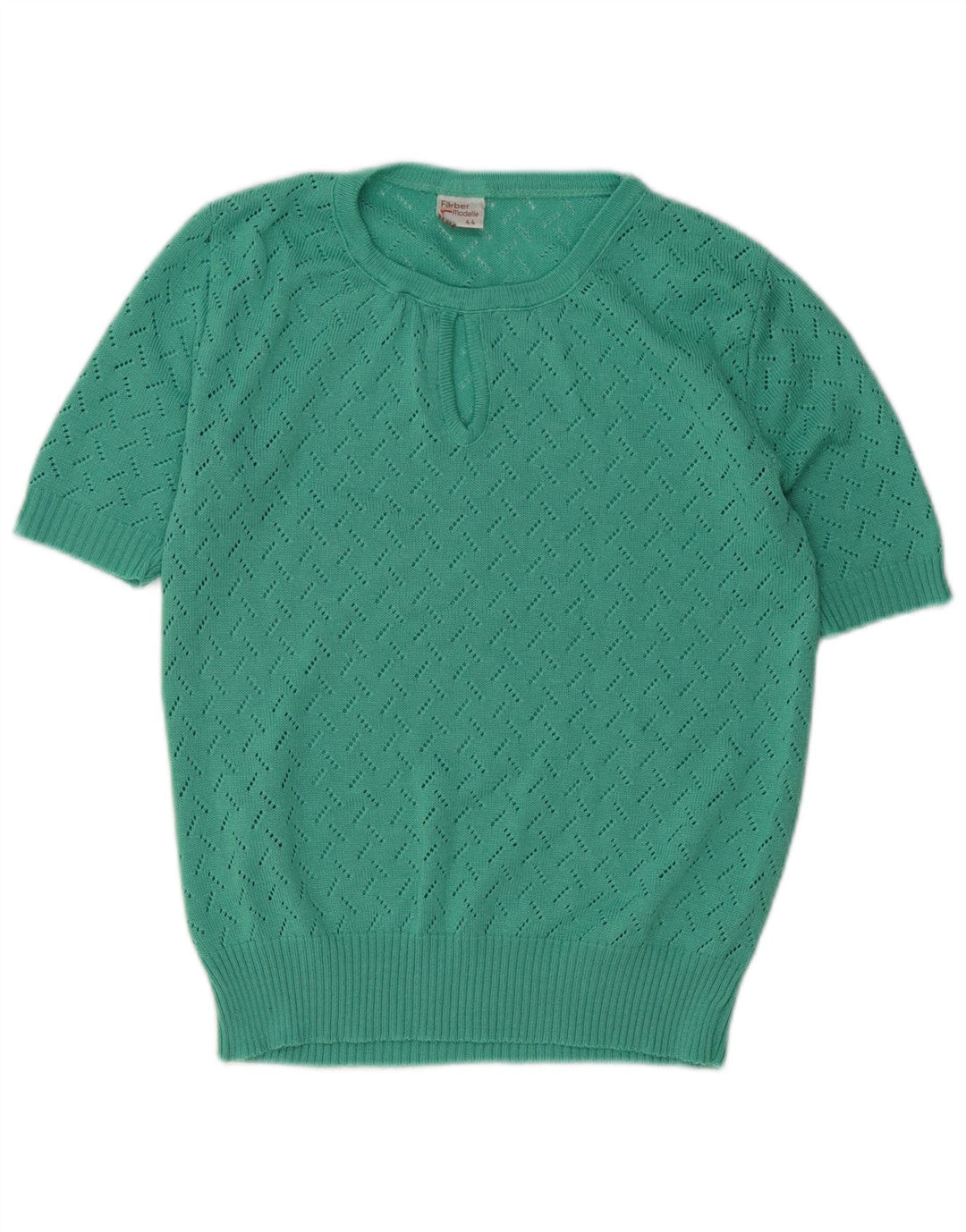 Sweter damski w stylu vintage z okrągłym dekoltem IT 44 Średni zielony poliakryl