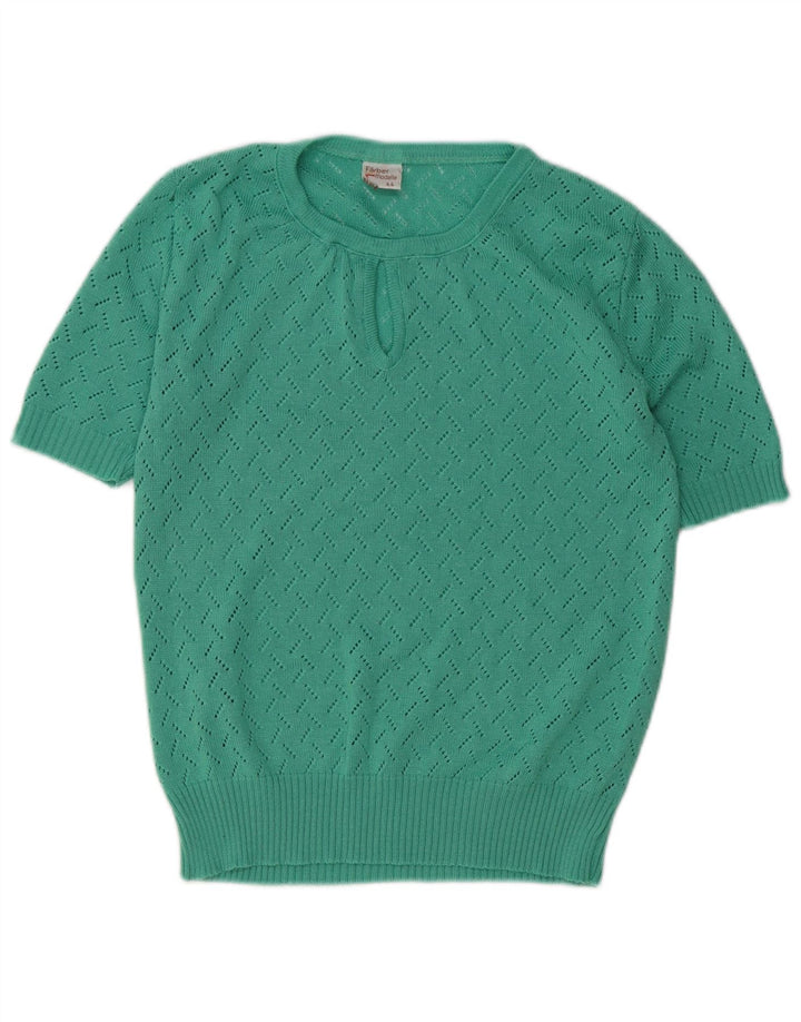 Sweter damski w stylu vintage z okrągłym dekoltem IT 44 Średni zielony poliakryl