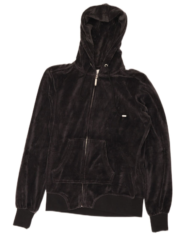 Sweter damski CHAMPION Heritage Fit Welurowy sweter z kapturem i zamkiem UK 10 Small Black