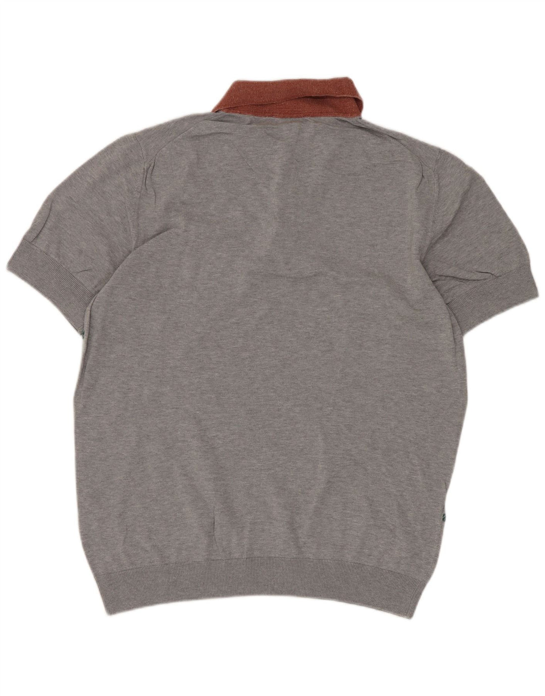 Męski sweter polo z krótkim rękawem Hugo Boss, średni szary Chevron