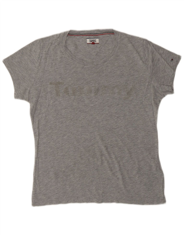 Damska koszulka oversize TOMMY HILFIGER z grafiką Top UK 10 Small Grey
