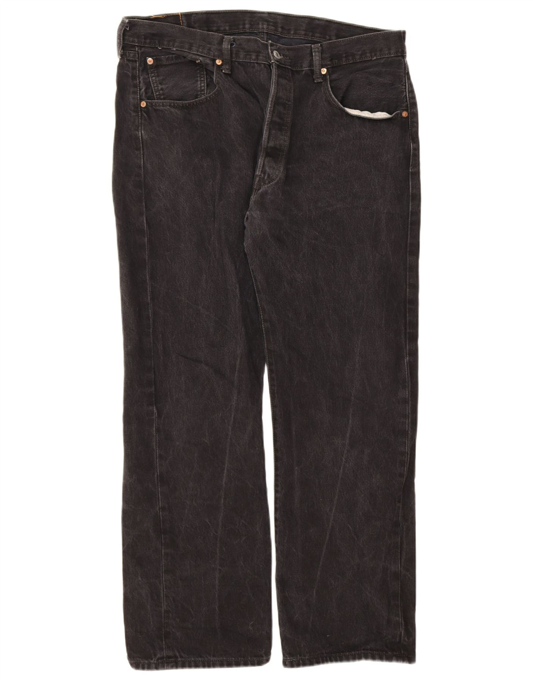 Męskie dżinsy Levi's 501 Straight W38 L30 Czarna bawełna