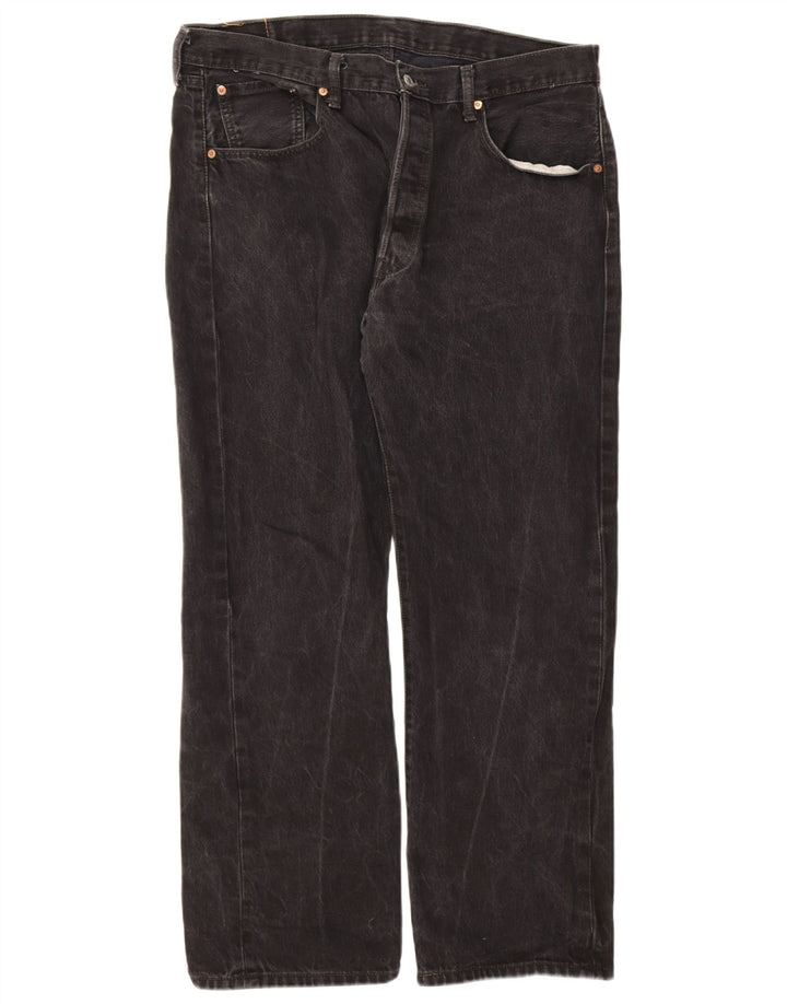 Męskie dżinsy Levi's 501 Straight W38 L30 Czarna bawełna
