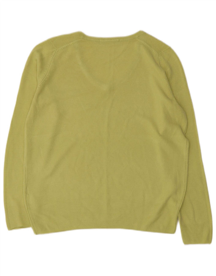 MARKS & SPENCER Damski sweter oversize z dekoltem w kształcie litery V, UK 10, mały zielony