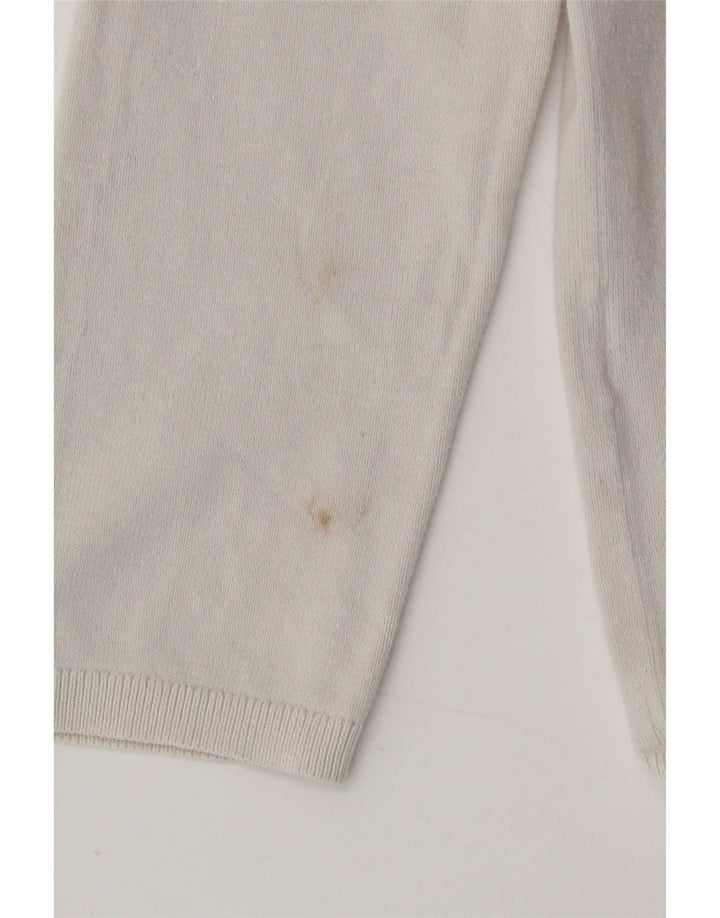 Sweter damski Tommy Hilfiger z dekoltem w kształcie litery V, UK 14, średni biały