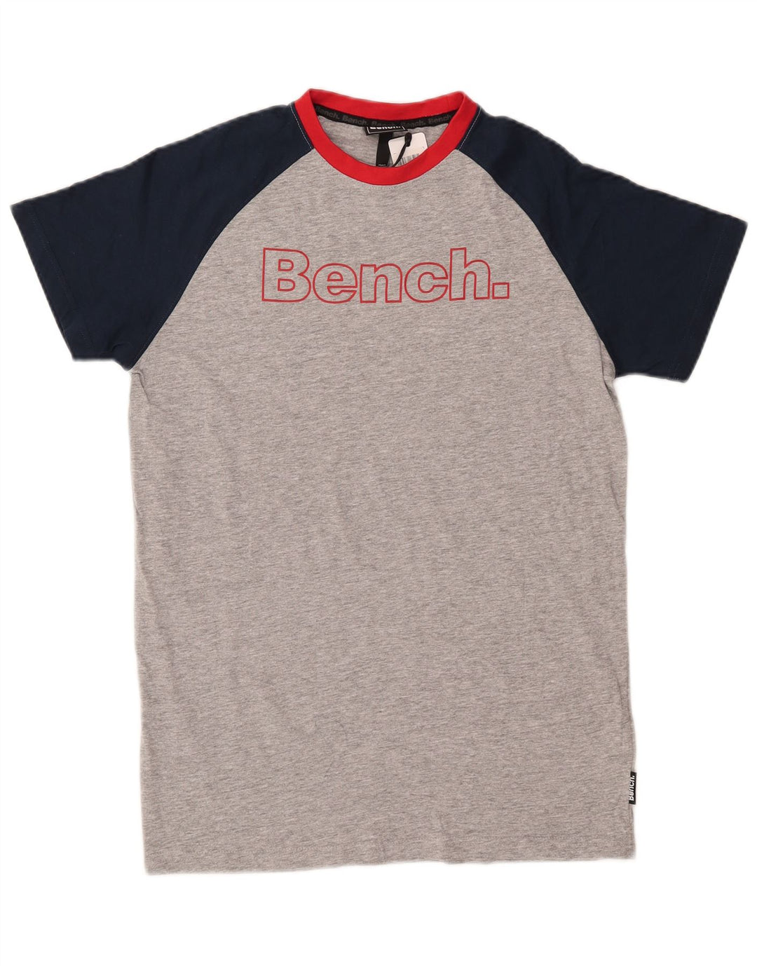 Chłopięcy T-shirt z grafiką BENCH, 12-13 lat, szara, bawełniana w bloki kolorów