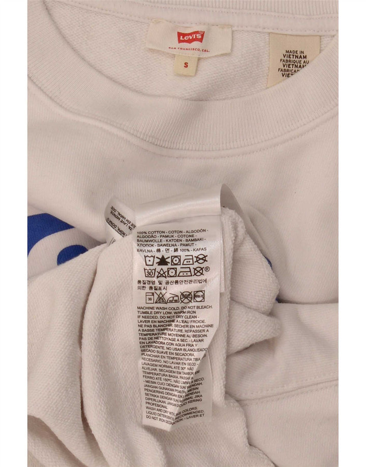 Damska bluza Levi's Oversize Crop Graphic Jumper UK 10 Small White