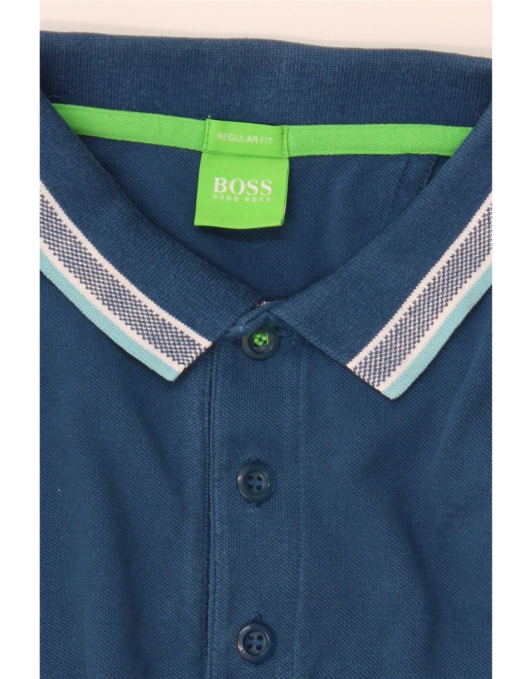 Męska koszulka polo z długim rękawem i regularnym krojem HUGO BOSS, mała niebieska