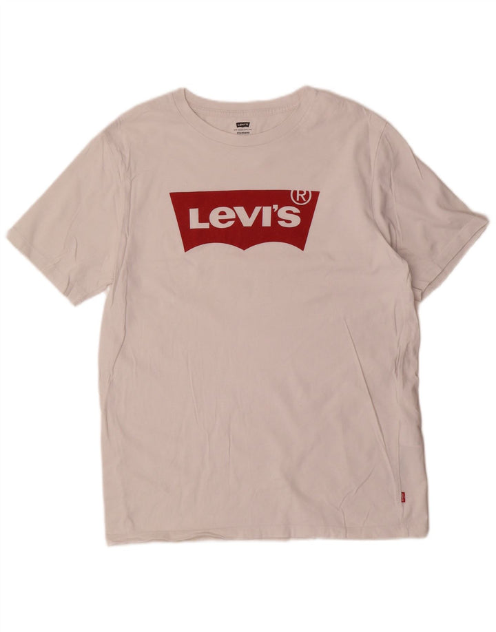 Męska koszulka standardowa Levi's z grafiką, średnia, biała bawełna