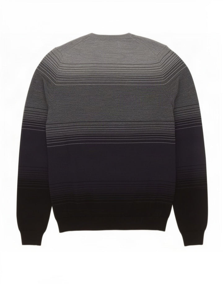 Marks & Spencer Męski sweter z okrągłym dekoltem, średni granat, blok kolorów