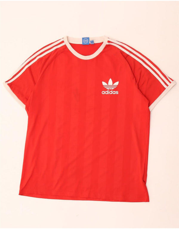 Adidas Męska koszulka Top XL z poliestru w czerwone paski