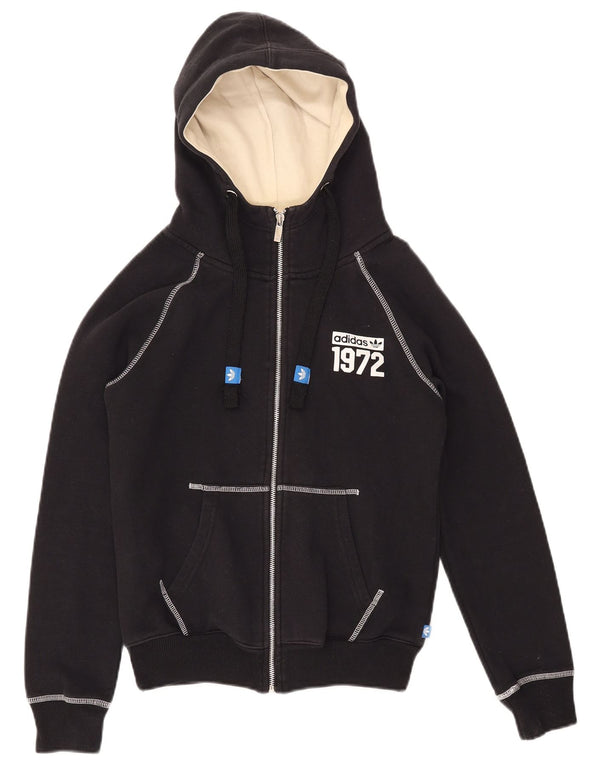 Damski sweter z kapturem i grafiką ADIDAS UK 10, mały, czarny, bawełniany