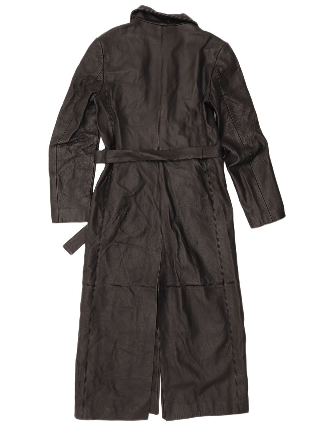 VINTAGE damski płaszcz skórzany UK 10 mały czarny