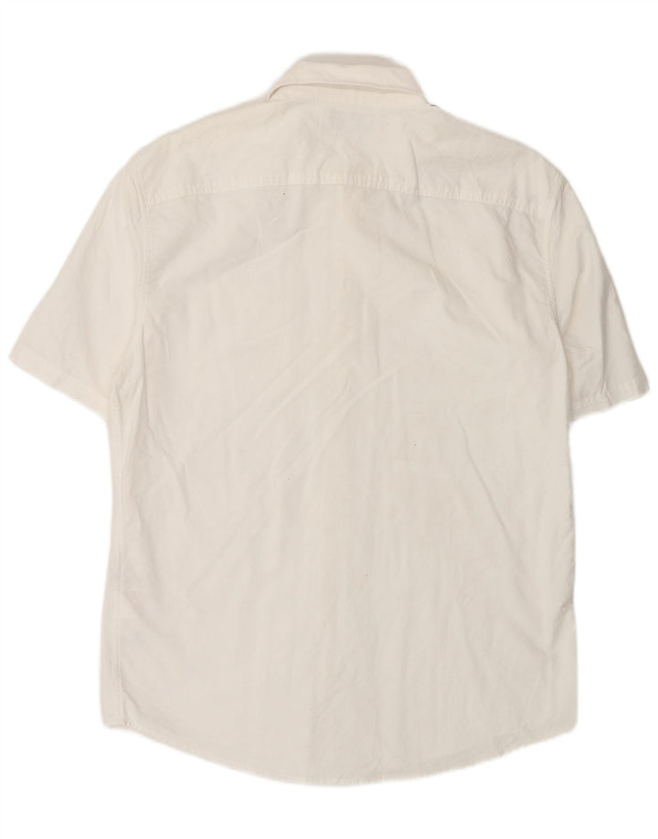 Koszula męska Jack Wills z krótkim rękawem, slim fit, średnia biała bawełna