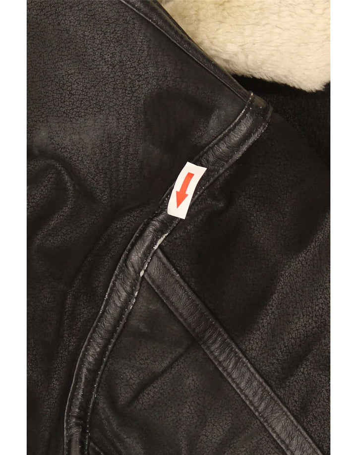 Conbipel Męska kurtka Shearling UK 42 XL Czarna skóra
