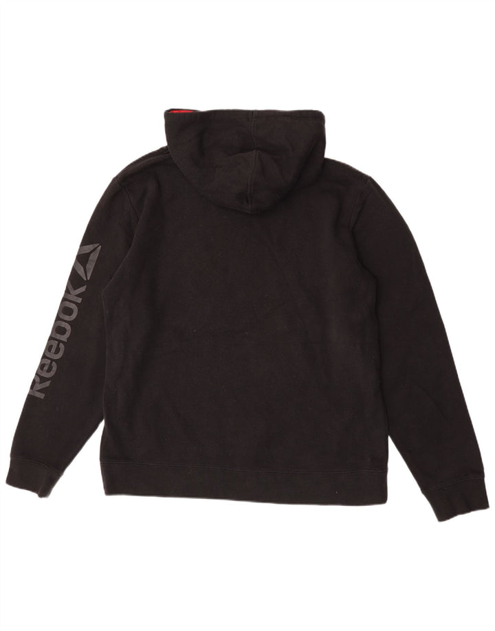 Męski sweter z kapturem Reebok z grafiką, średniej wielkości, czarny, bawełniany