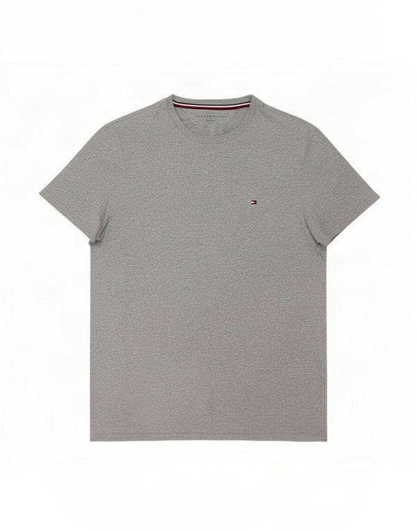 T-shirt męski Tommy Hilfiger, mały, szary, z bawełny w plamki