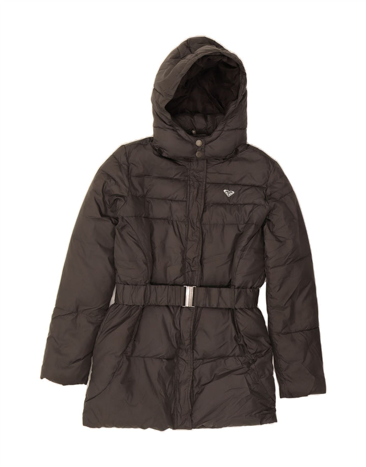 ROXY Womens Hooded Padded Coat UK 16 Large Grey Polyester Vintage Roxy and Second-Hand Roxy from Messina Hembry 