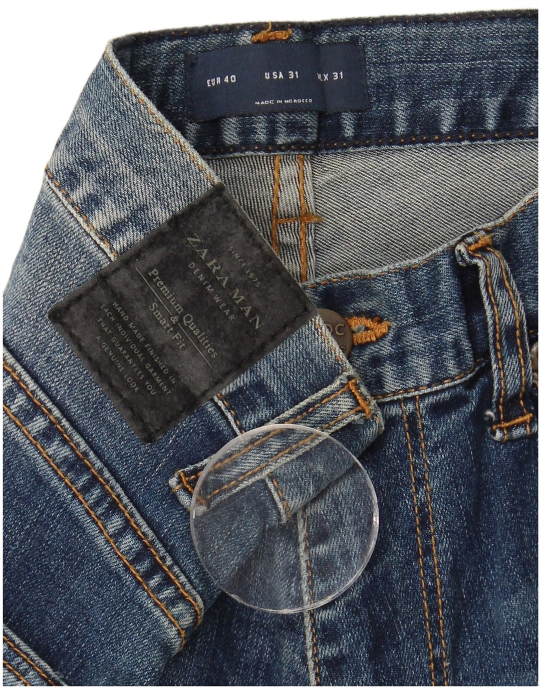 Męskie jeansy obcisłe Zara EU 40 Medium W31 L33 Niebieskie