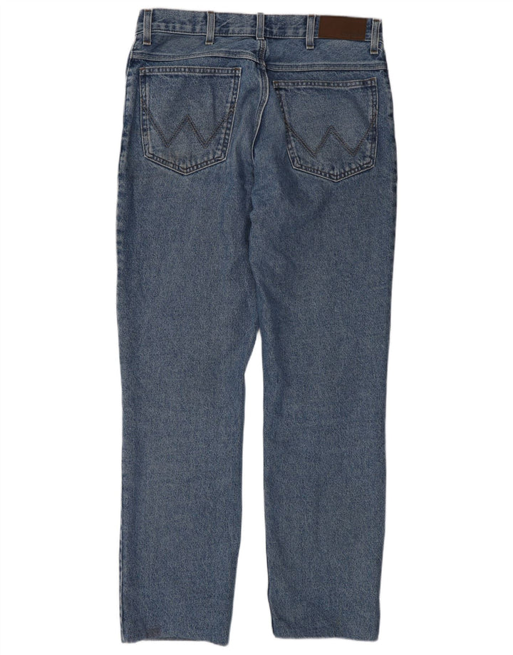 Wrangler Męskie proste dżinsy W33 L34 Niebieskie bawełniane