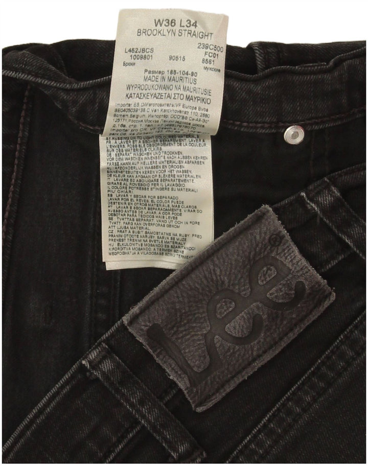 Damskie jeansy Lee Brooklyn Straight W36 L34 Czarne bawełniane