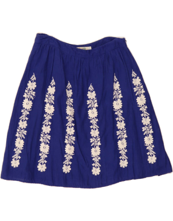 BODEN Womens A-Line Skirt UK 10 Small W28  Blue Floral Cotton