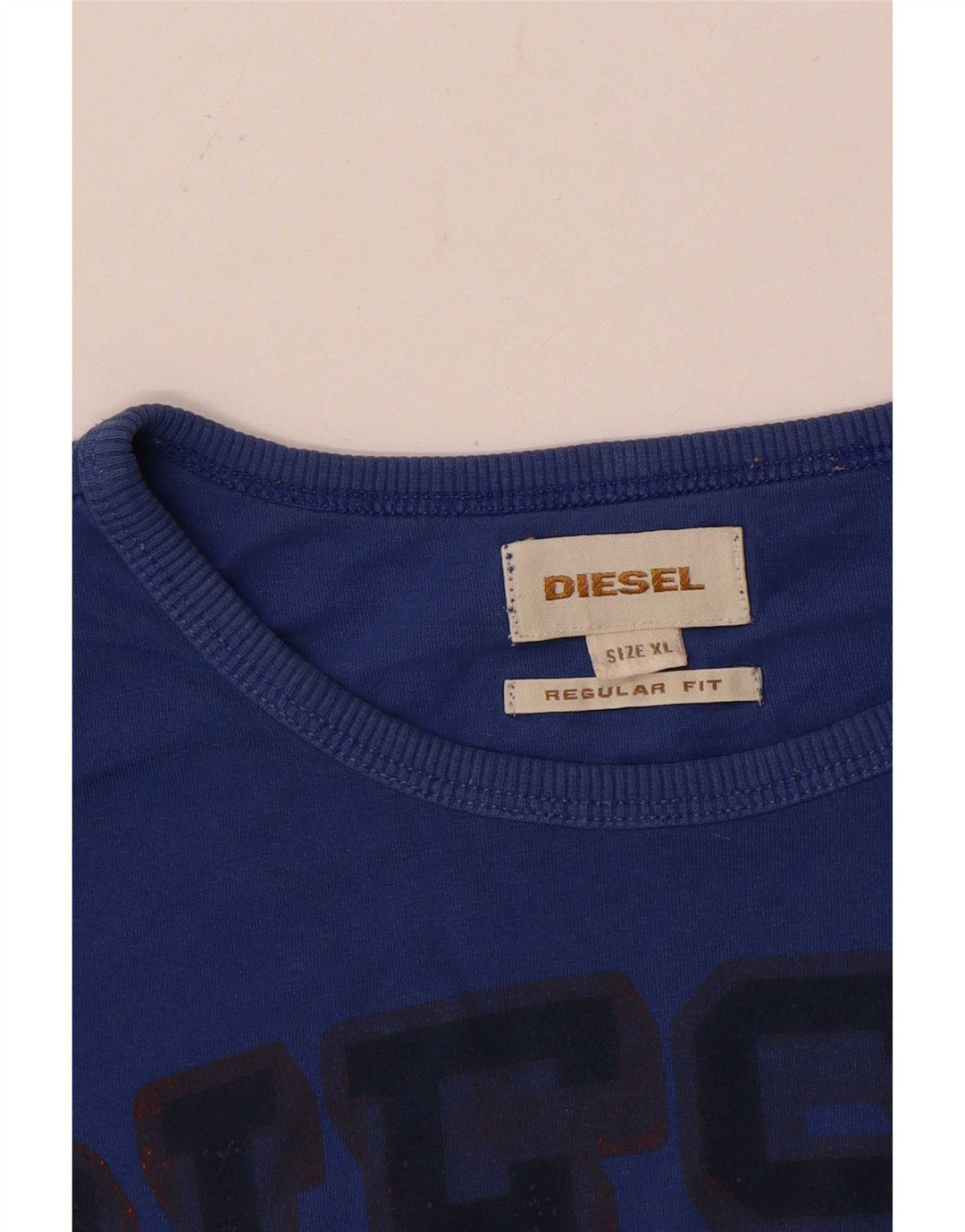 Męska koszulka z grafiką Diesel o regularnym kroju, XL niebieska