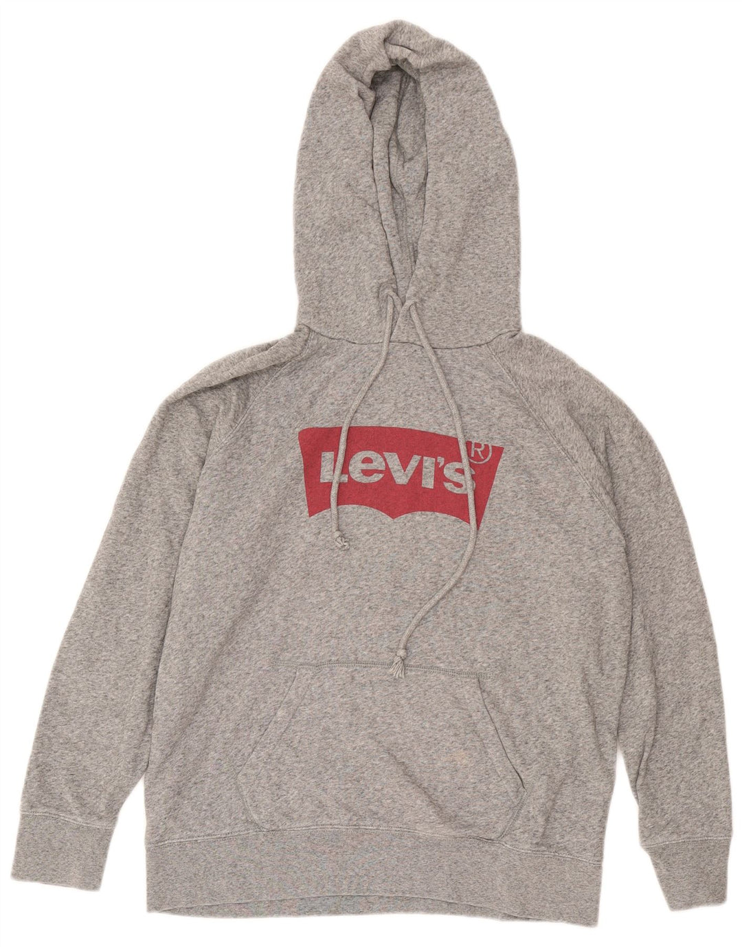 Męski sweter z kapturem i grafiką Levi's, średnioszary, bawełniany w cętki