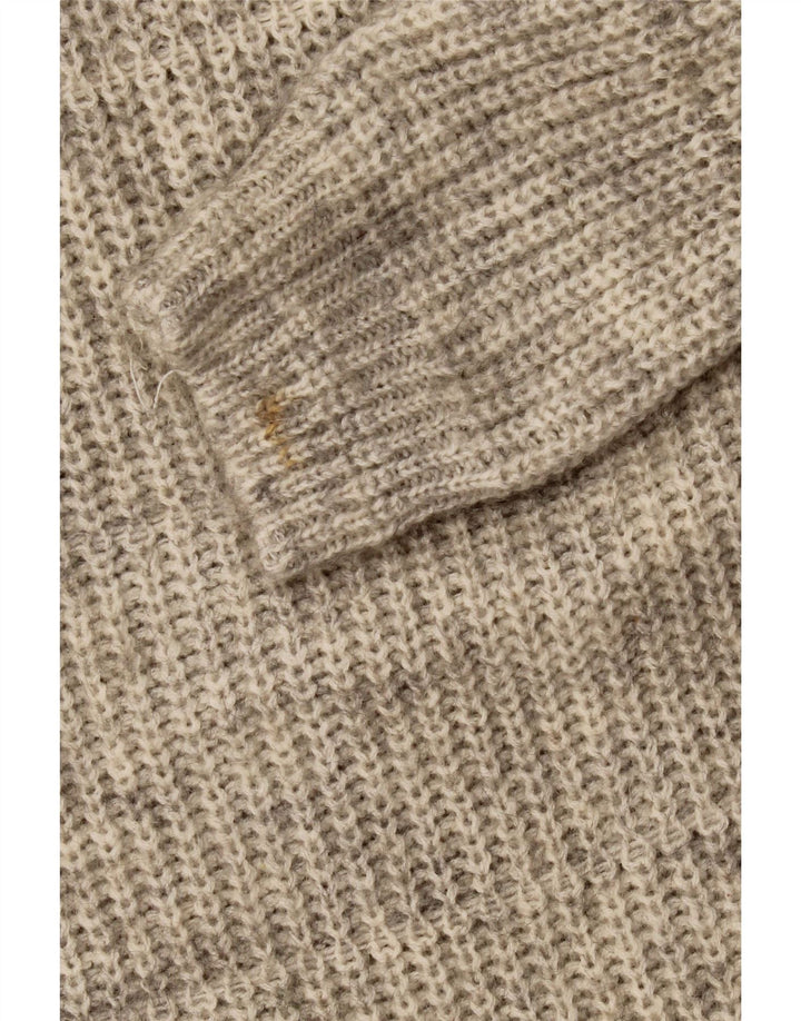 Vintage damski sweter z wycięciem pod szyją, UK 14, średni szary