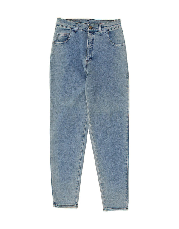 VINTAGE Womens High Waist Tapered Jeans EU 40 Medium W28 L30 Blue Cotton
