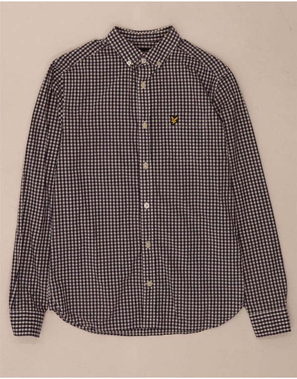 Koszula męska Lyle & Scott XS, niebieska bawełniana kratka