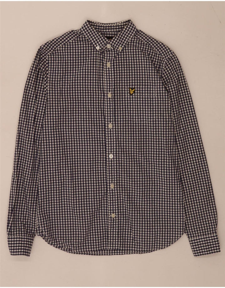 Koszula męska Lyle & Scott XS, niebieska bawełniana kratka