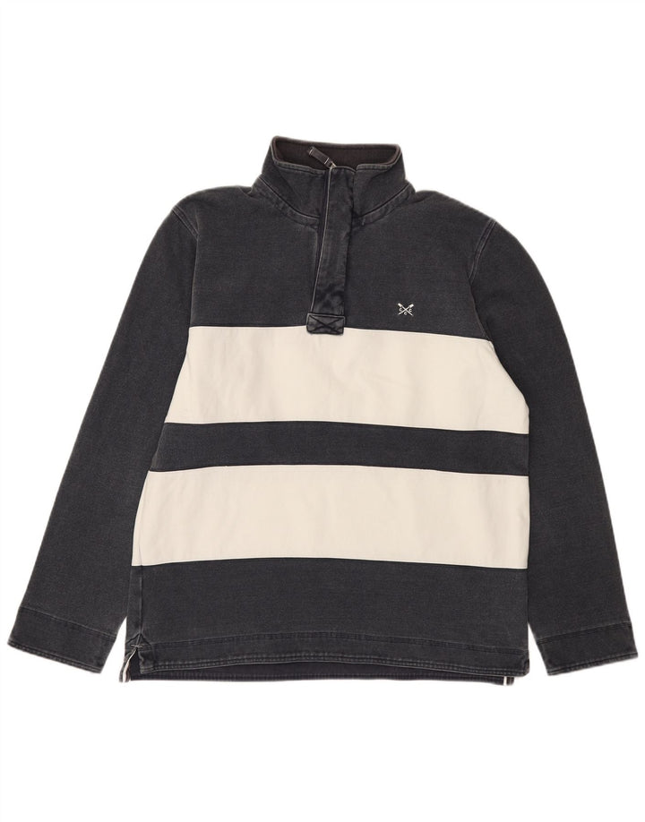 Crew Clothing Męska bluza z zamkiem błyskawicznym i średnim granatem w paski