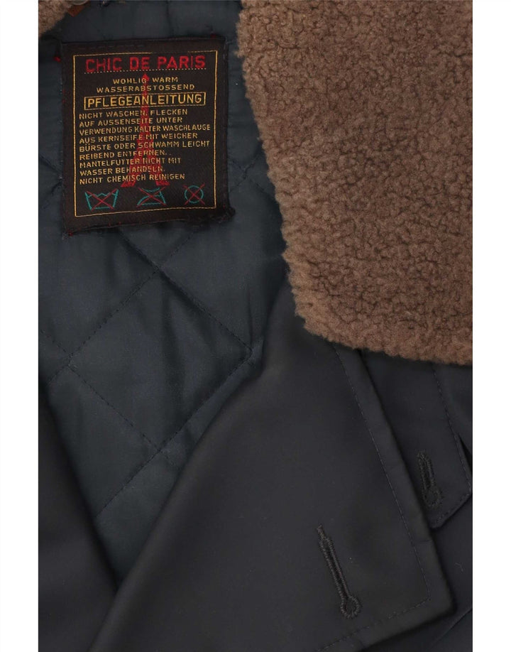 Elegancki męski płaszcz dwurzędowy UK 42 XL granatowy