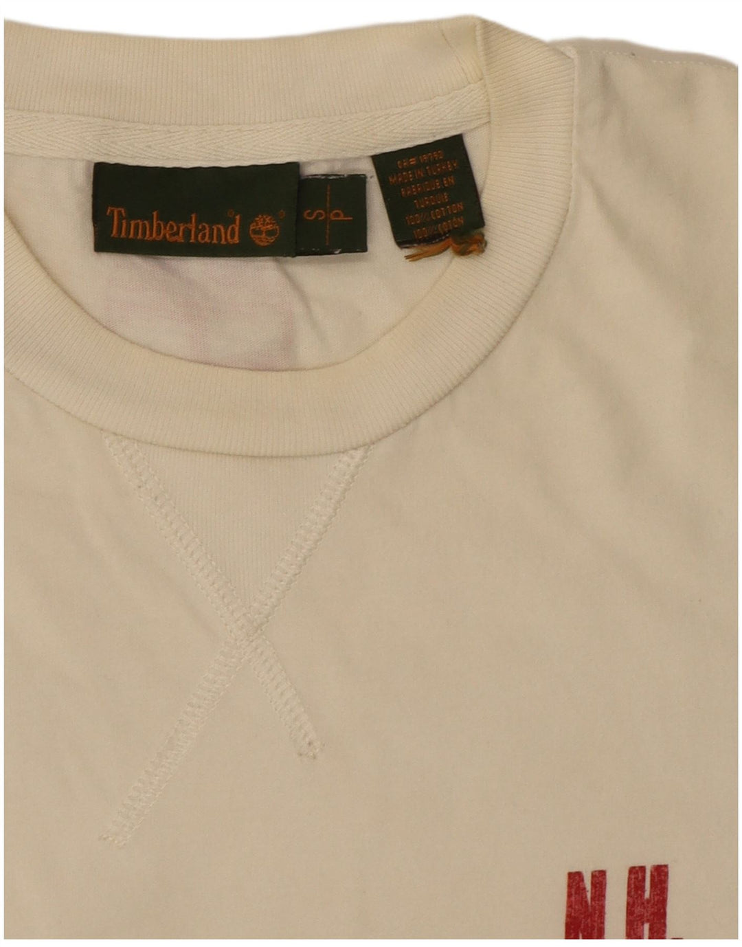Męska koszulka z grafiką Timberland, mała, biała, bawełniana