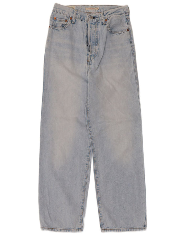 Damskie proste dżinsy Levi's Ribcage z wysokim stanem W26 L27 Niebieska bawełna