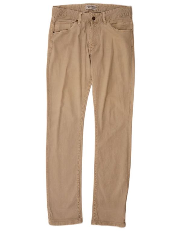 Męskie spodnie typu slim casual Zara EU 38 Small W30 L32 Beżowa bawełna
