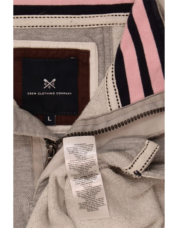 Crew Clothing Męska bluza z zamkiem błyskawicznym, duża, szara bawełna